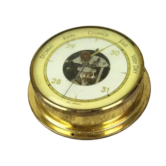 Vintage Broadway Brass Barometer West Germany Weather Instrument Wall Hanging - Picture 1 of 12